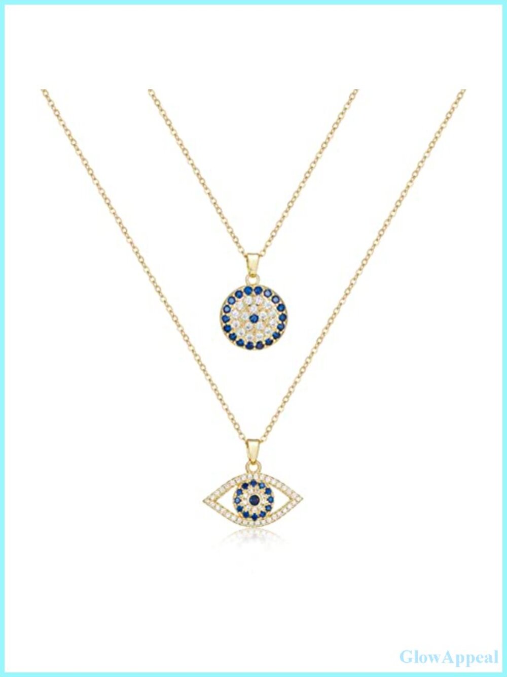 Evil Eye Necklace Set 18K Gold Plated Dainty Choker Pendant Jewelry Gift